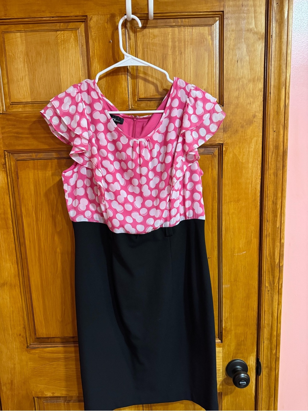 Alyx Pink Polka Dot Bodice with Black Skirt Girls Dress
